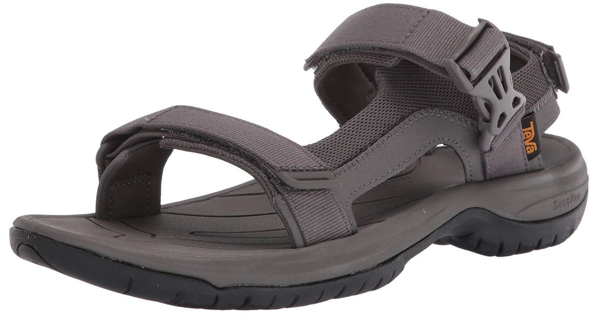 Teva Tanway Stanway Leather Sport Sandal in Gray for Men - Save 33% - Lyst