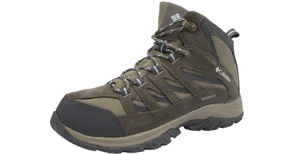 Columbia Leather Womens Crestwood Mid Waterproof Hiking Shoe in Dark