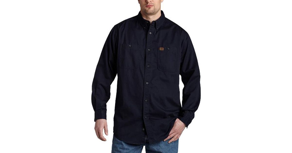 Wrangler Cotton Riggs Workwear Big & Tall Logger Shirt in Blue for Men ...
