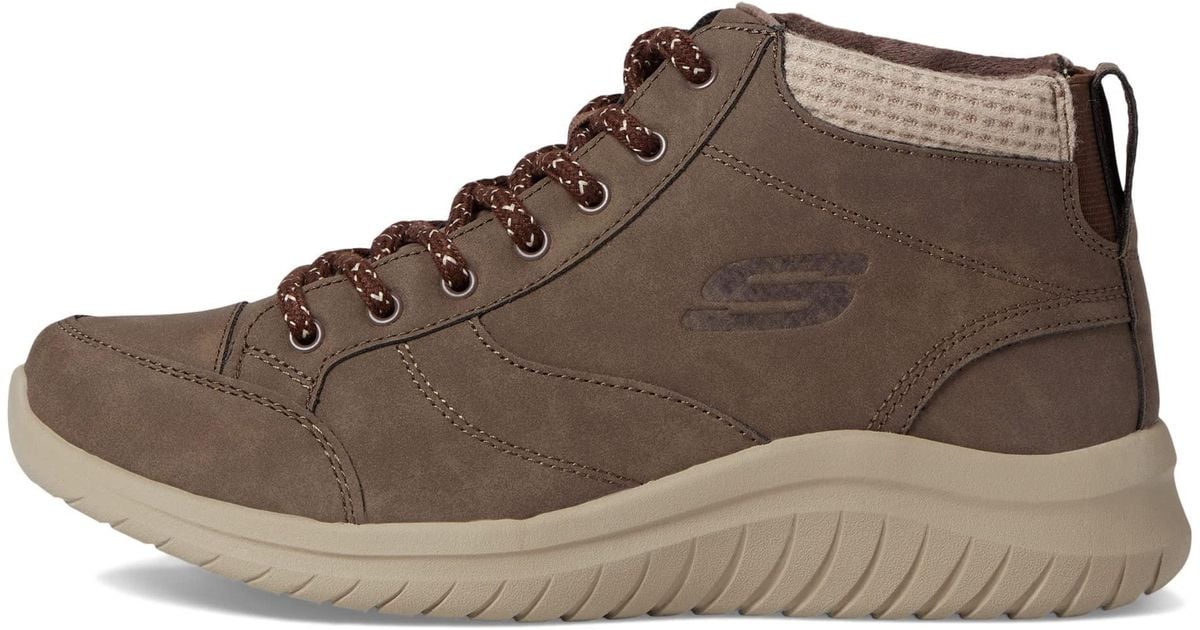 Skechers Ultra Flex 2.0social Crew Ankle Boot in Brown Lyst
