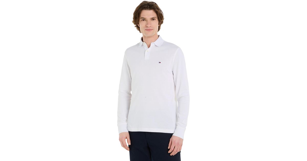 Tommy Hilfiger Polo Shirt Long-sleeve Regular Basic in White for