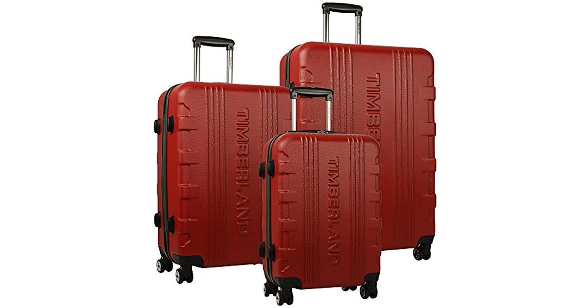 Timberland 3 Piece Hardside Spinner Luggage Set in Red | Lyst