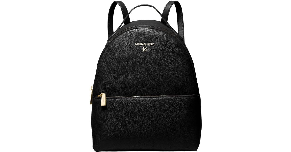 Michael Kors Valerie Medium Pebbled Leather Backpack in Black | Lyst UK