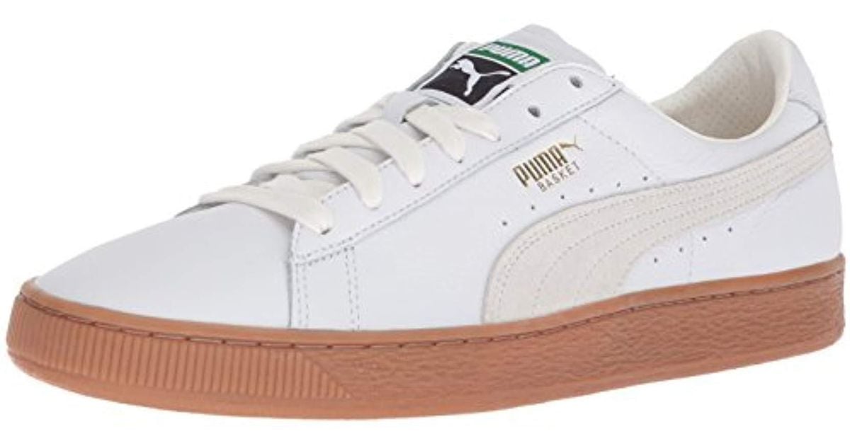 خلفيات كوكيز PUMA Leather Basket Classic Gum Deluxe Sneaker in White for ... خلفيات كوكيز