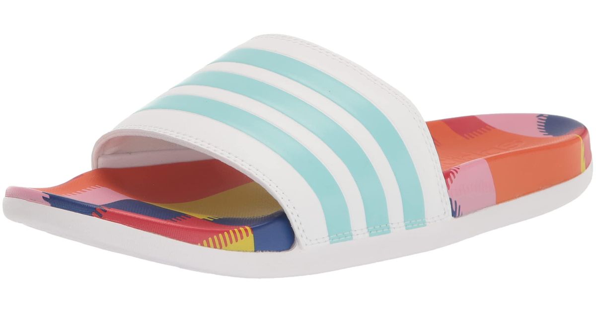 adidas Adilette Comfort Slide Sandal in Blue Lyst UK