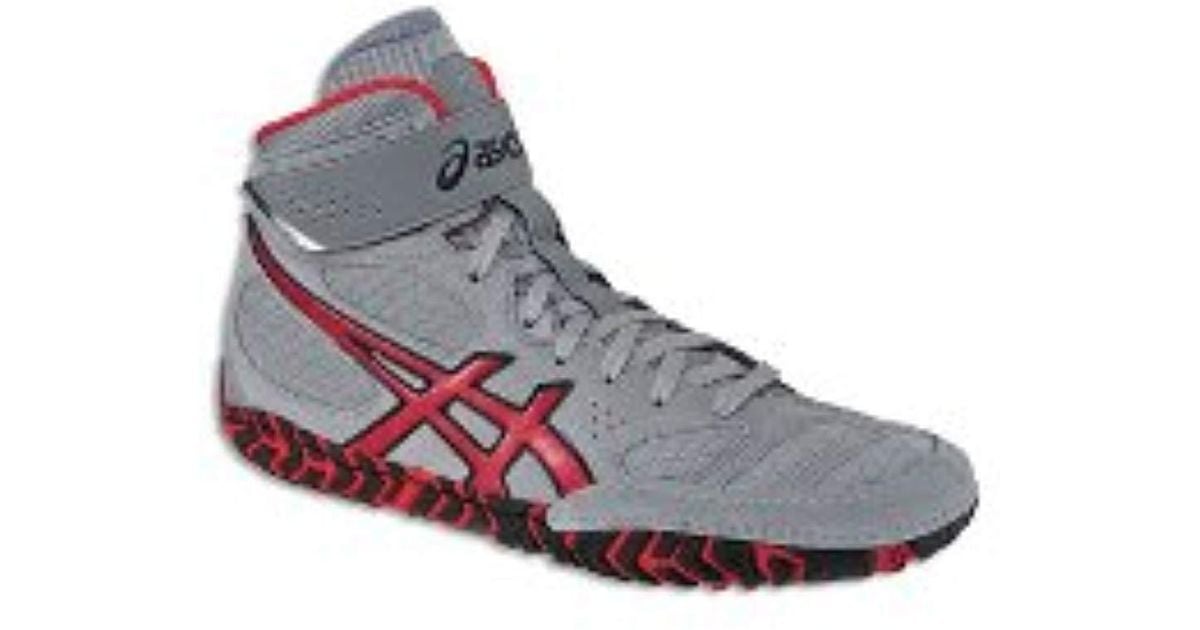 asics aggressor wrestling shoes red white and blue
