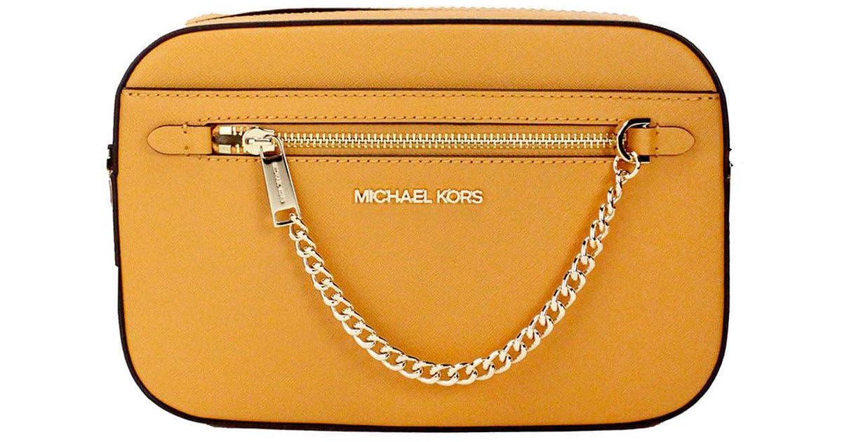 Michael Kors Tasche I ECHTES LEDER I Jet Set Item I 25x18x7cm I Unhangetasche I Crossbody I Cider GELB 0322 in Mettallic Lyst DE