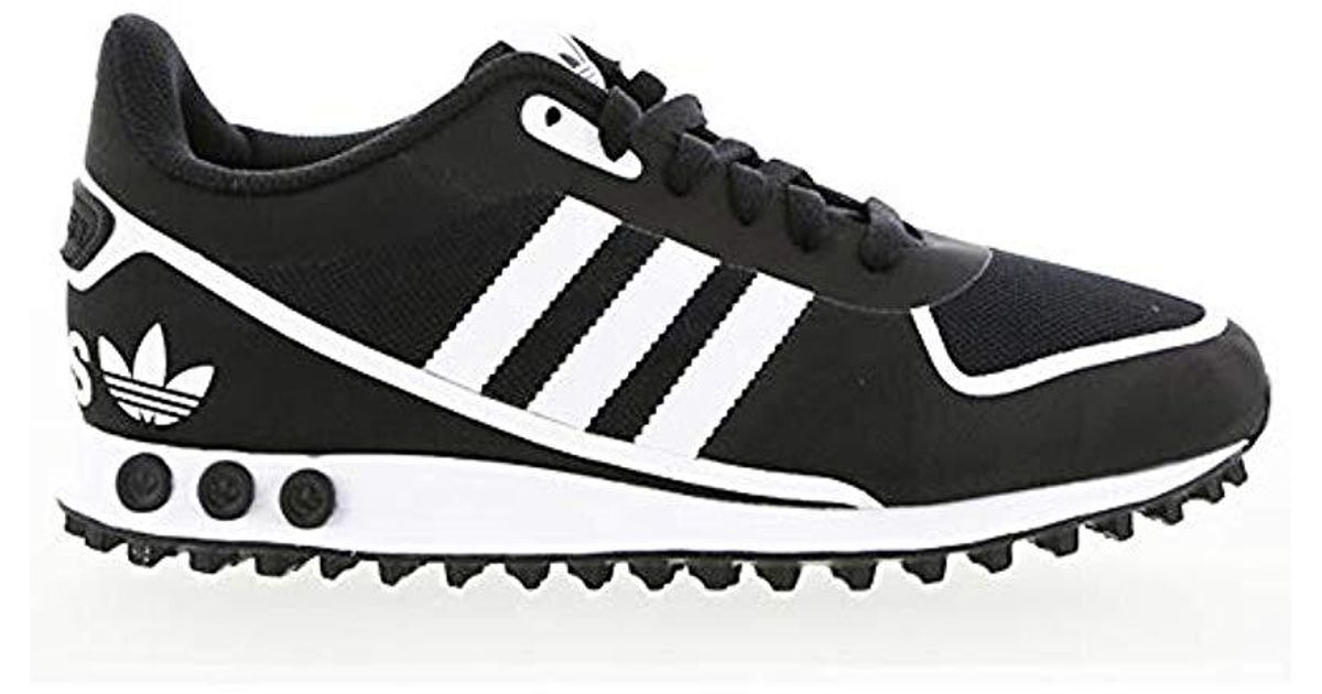 adidas la trainer black and white