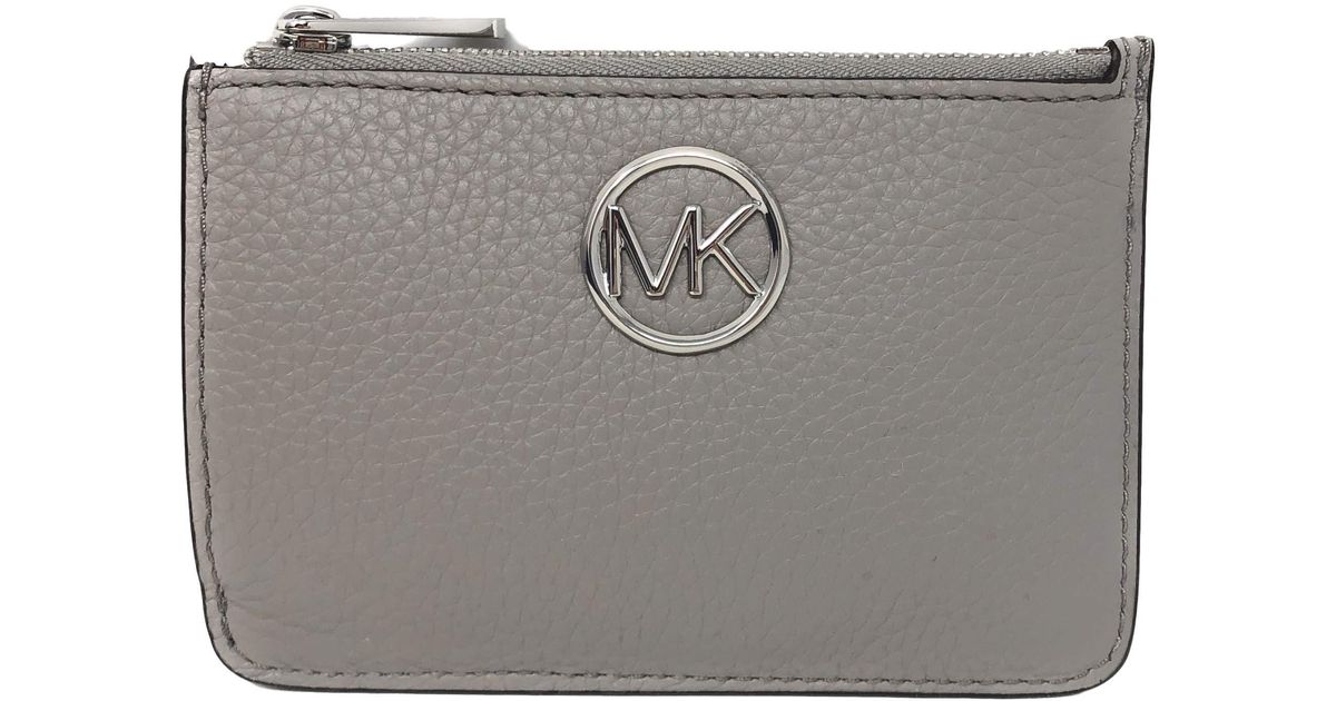 Michael Kors Leather Fulton Small Top Zip Coin Pouch Id Card Case