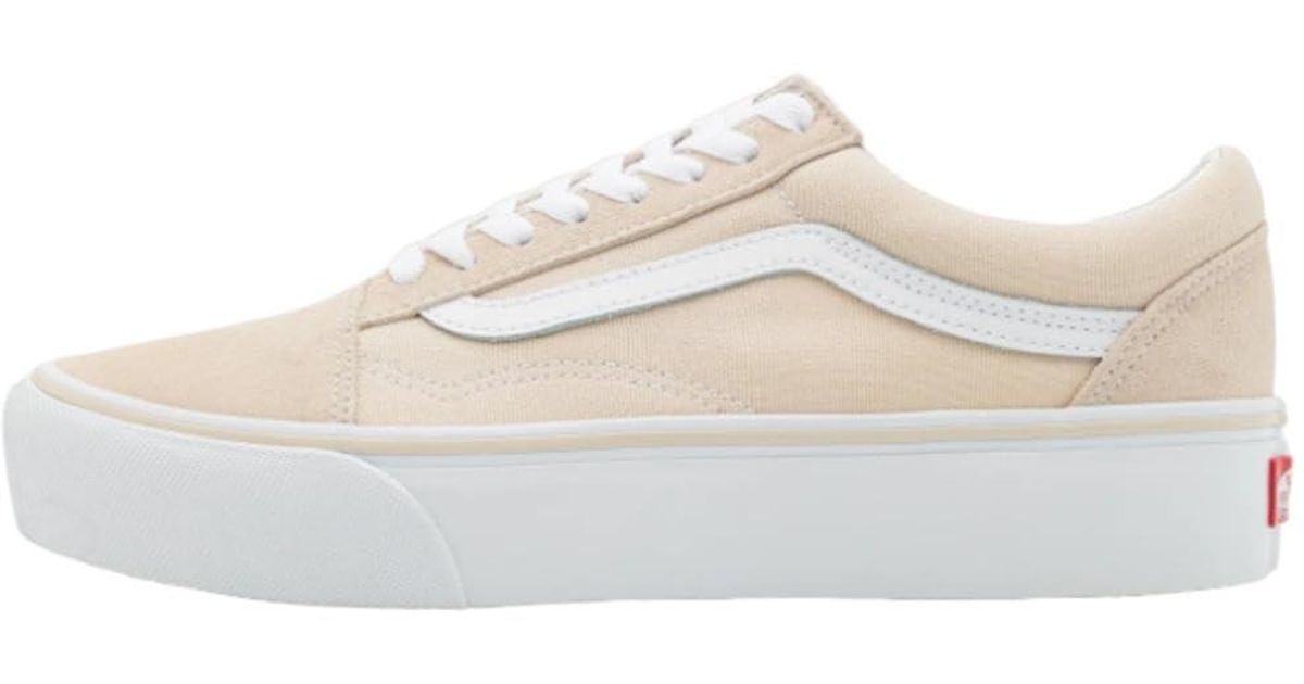 Vans old skool top femme plateforme blanche