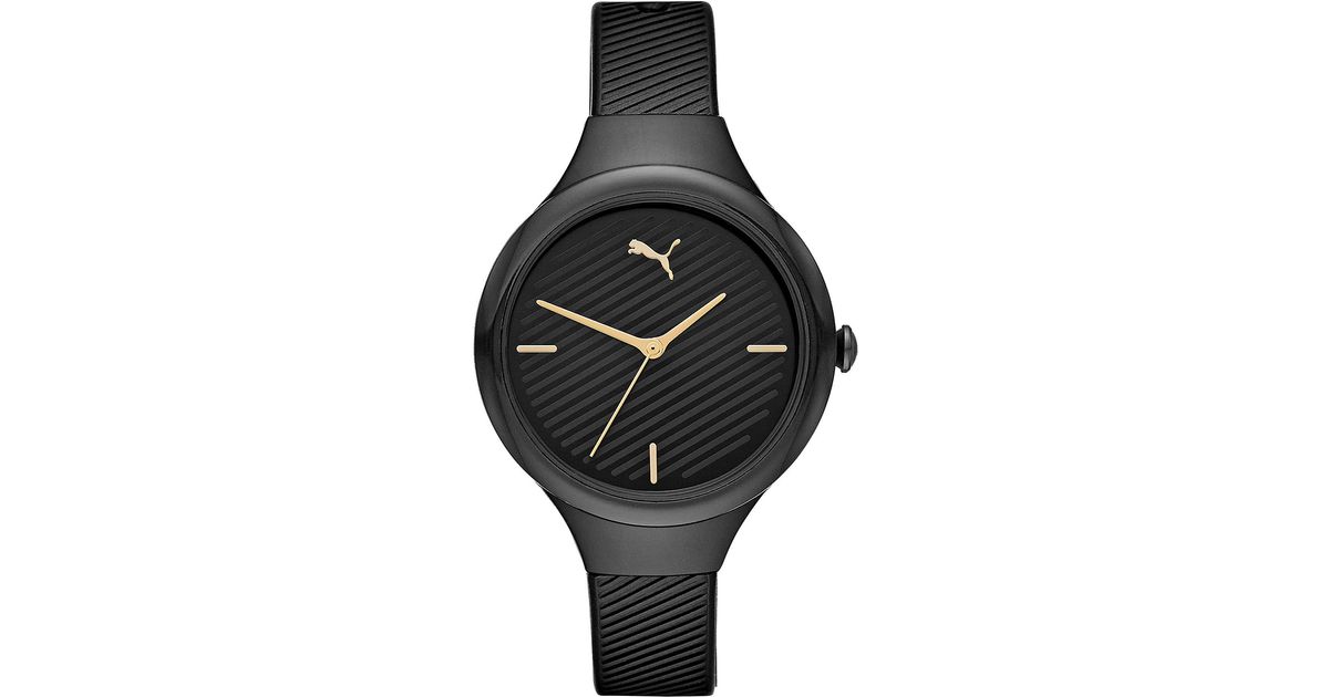 puma black analog watch