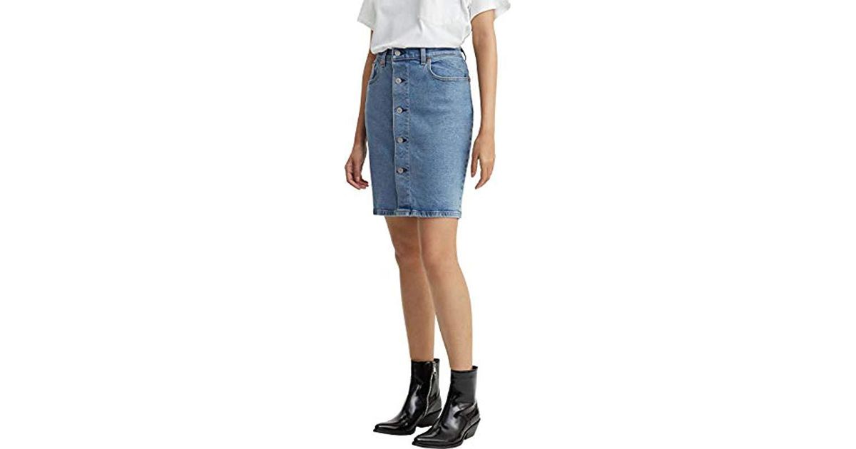 levi's button thru mom skirt