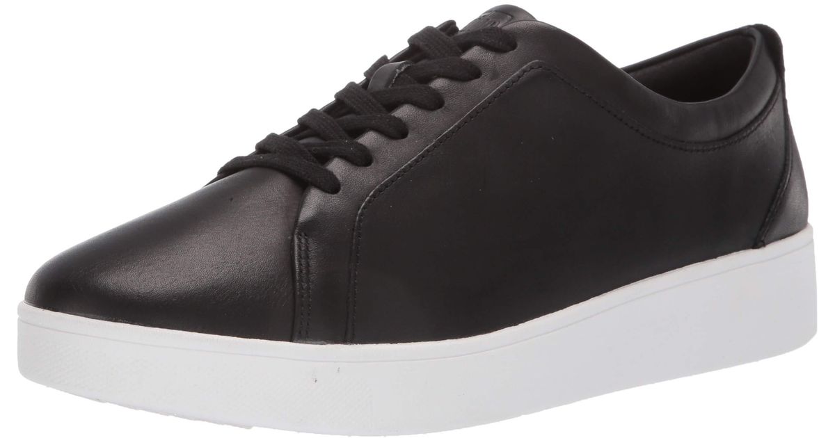 Fitflop Rally Tennis Sneaker-leather Trainers in Black - Save 22% - Lyst