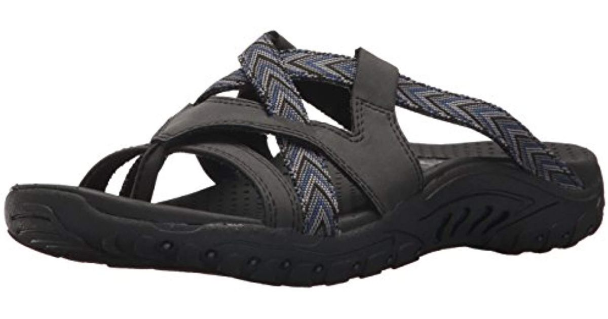 Skechers Reggae-Soundproof-Thong Slide Multi-strap Sandal in Black - Lyst