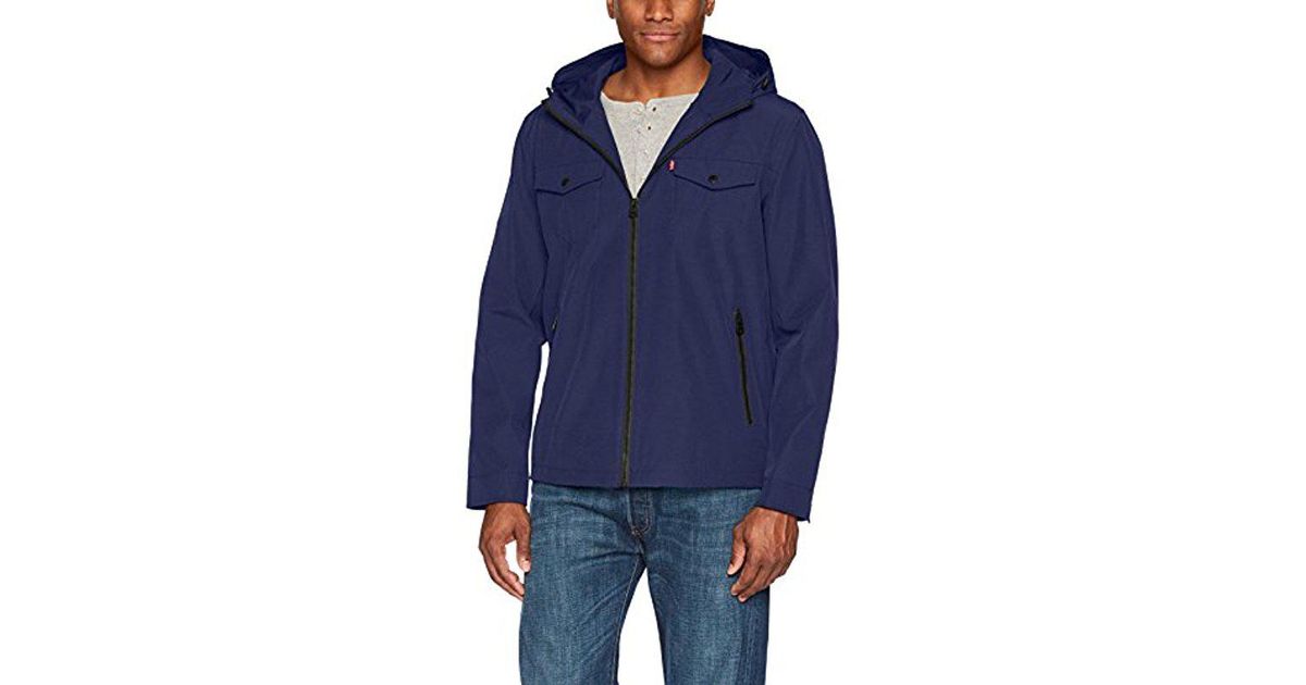 levi's men's arctic cloth performance hooded rain jacket
