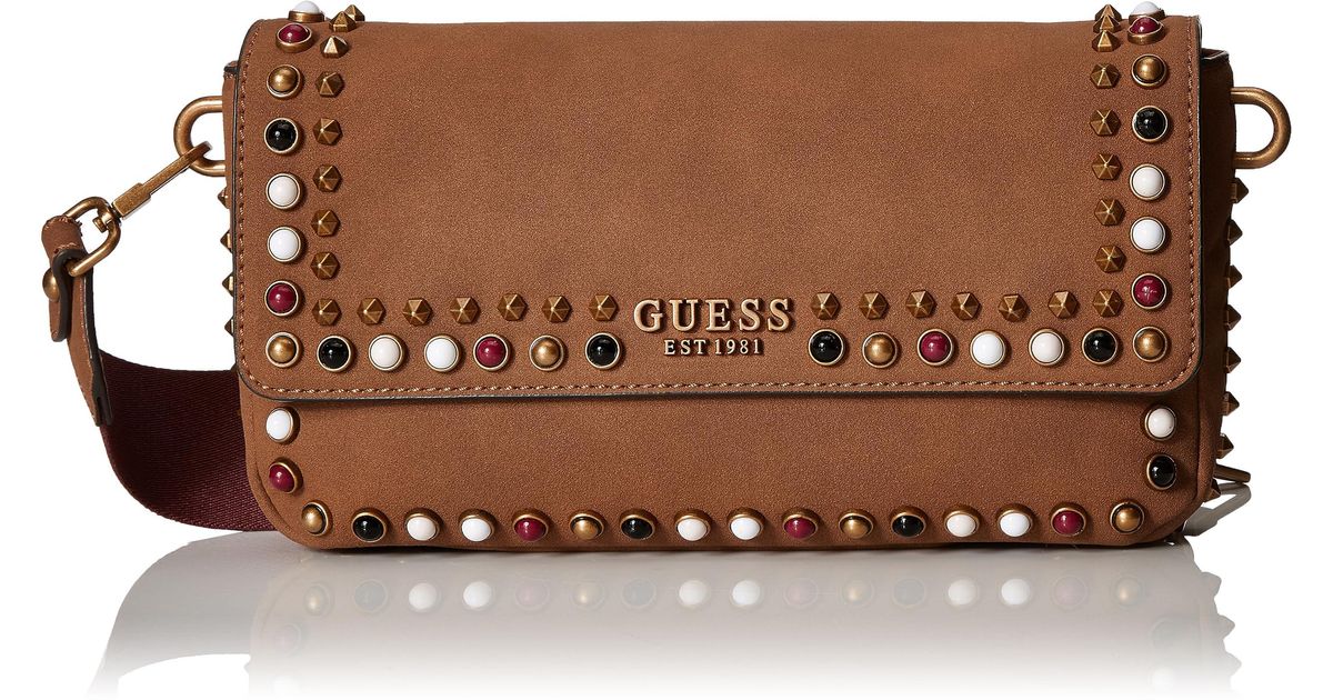 Guess, Bags, Guess Leather Studded Logo Satchel Bag