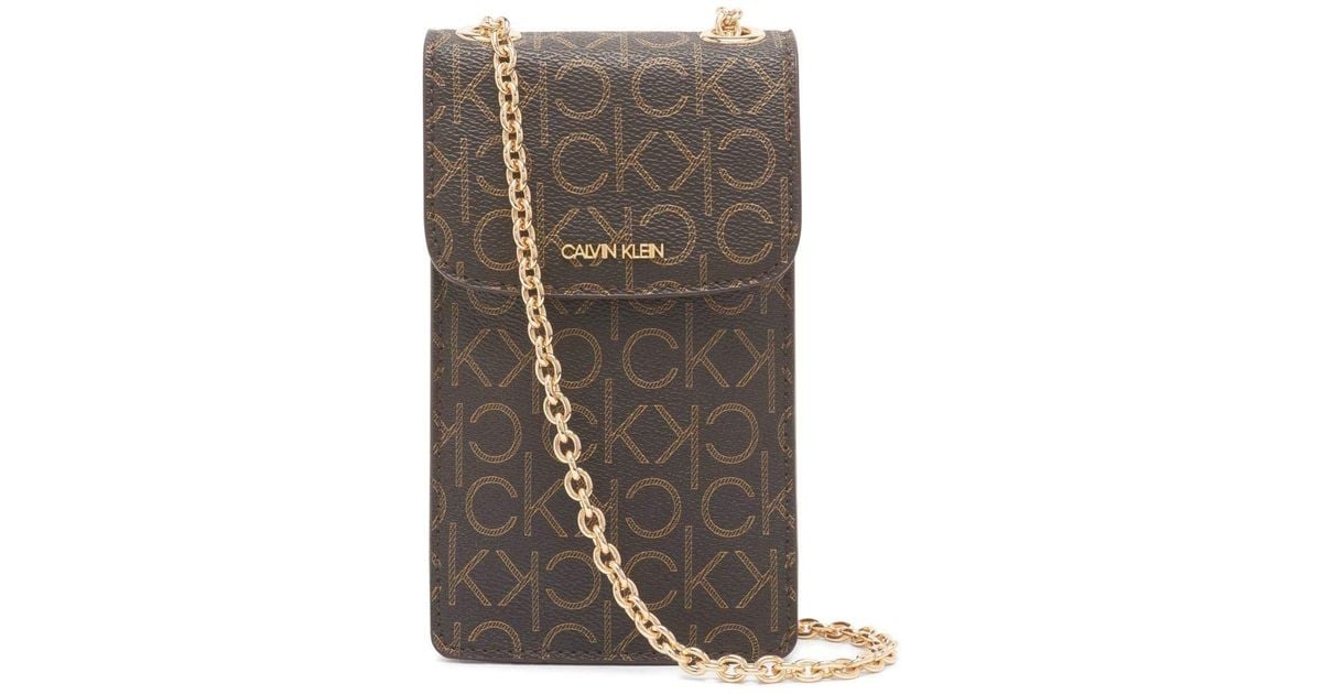  Calvin Klein Hailey Signature Top Zip Chain Tote,  Brown/Khaki/Caramel Linear : Clothing, Shoes & Jewelry