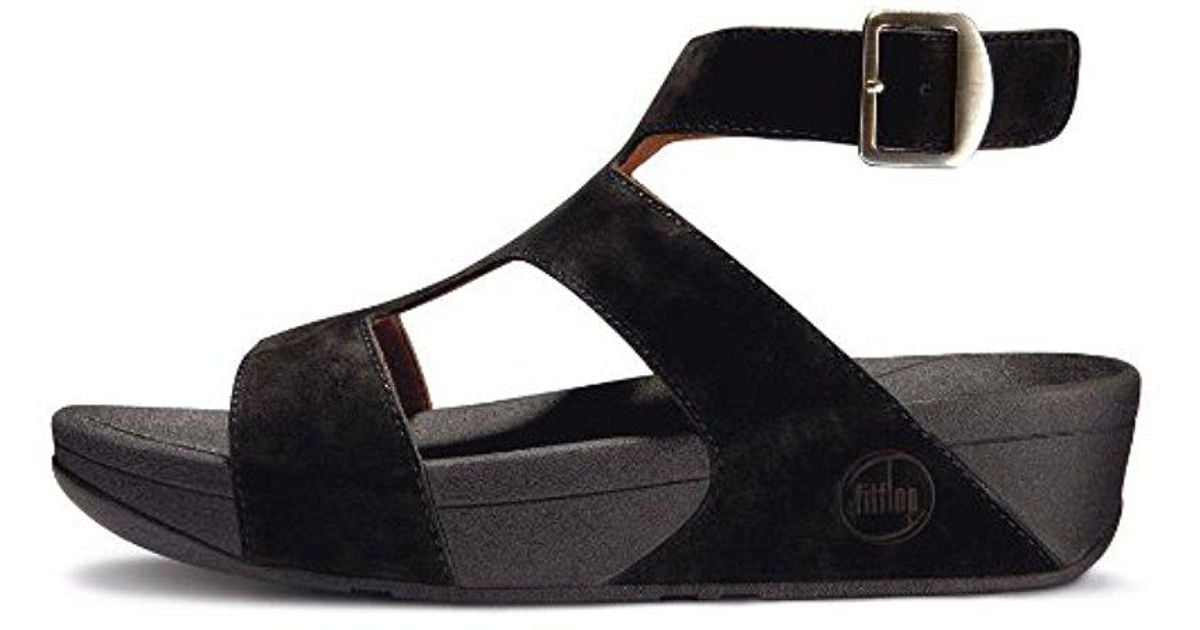 Fitflop Leather Arena Patent Gladiator Sandal in Black - Lyst