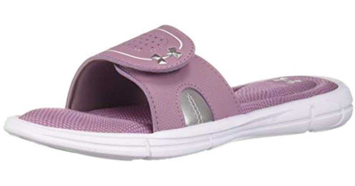 purple under armour sandals