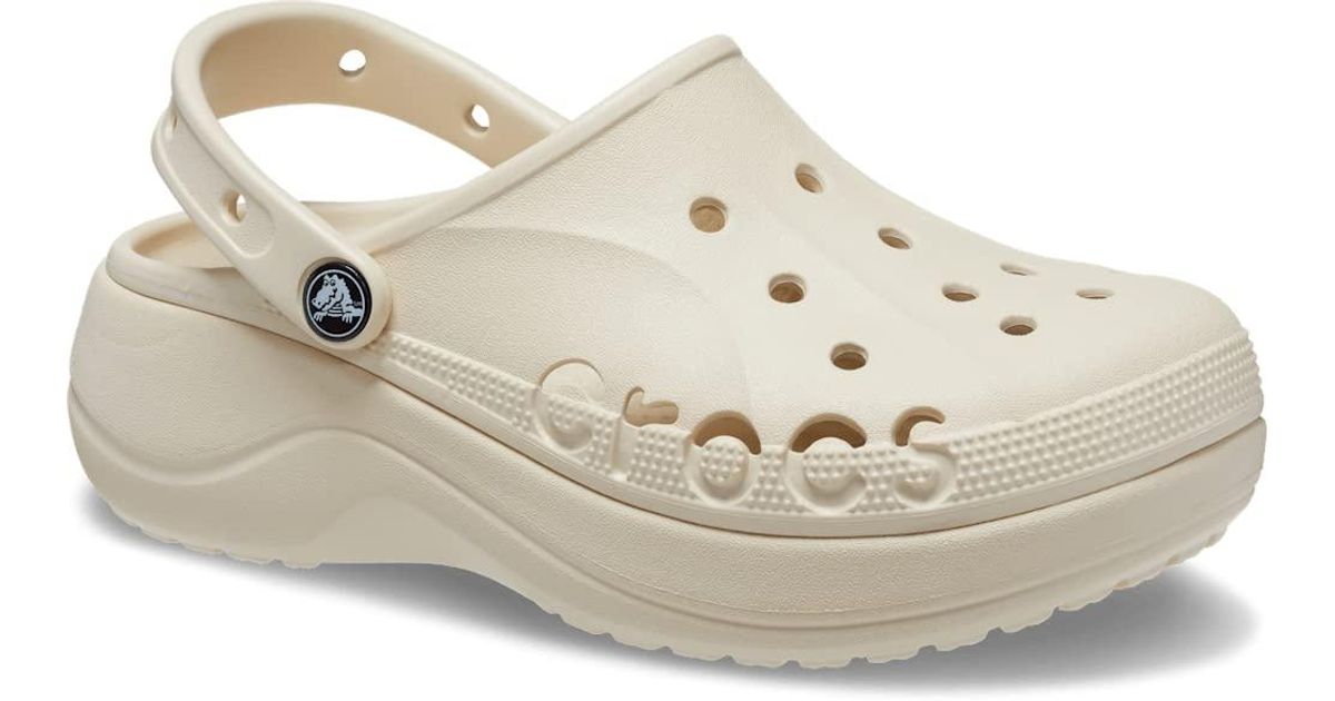 Crocs™ Baya Platform Clog Winter White Size 6 Uk in Black | Lyst UK