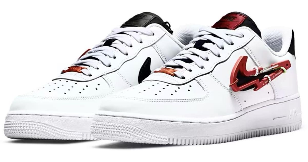Nike Air Force 1 '07 Premium Carabiner Swoosh in White for Men - Lyst