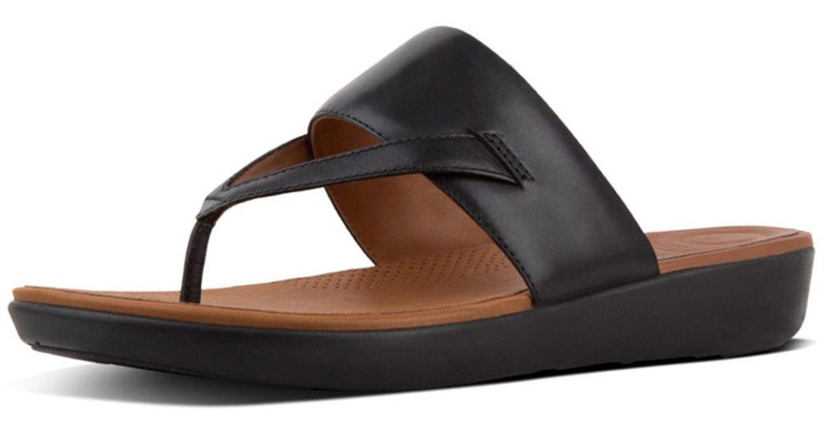 Fitflop Leather Delta Tm Toe-thong Sandals Open in Black - Save 13% - Lyst