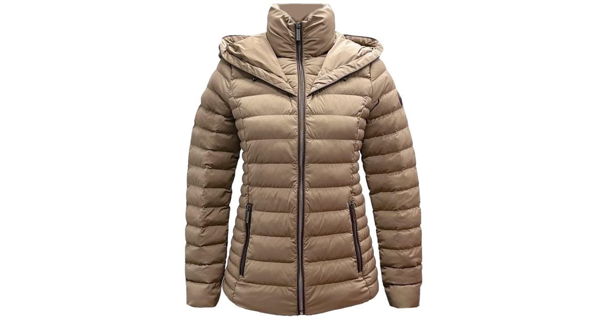 Michael Kors Michael Hooded Packable Down Puffer Jacket Coat Zip Front Taupe in Brown Lyst UK