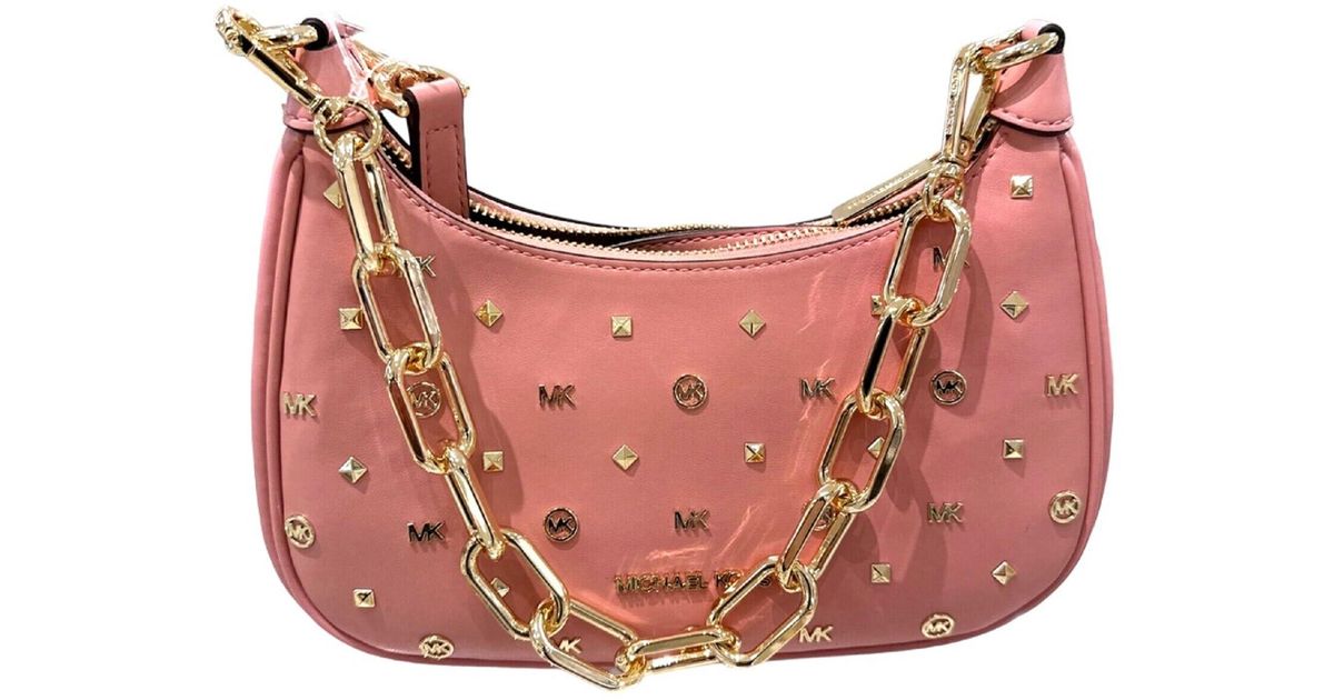 Michael Kors Cora Medium Zip Pouchette Shoulder Crossbody Bag in Pink
