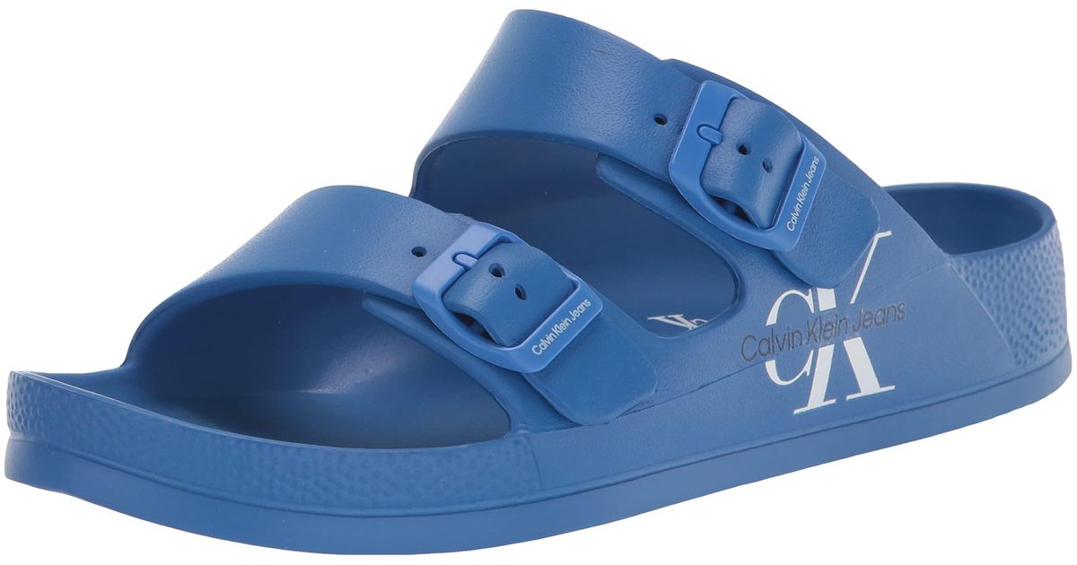 Calvin Klein Zion Slide Sandal in Blue for Men Lyst