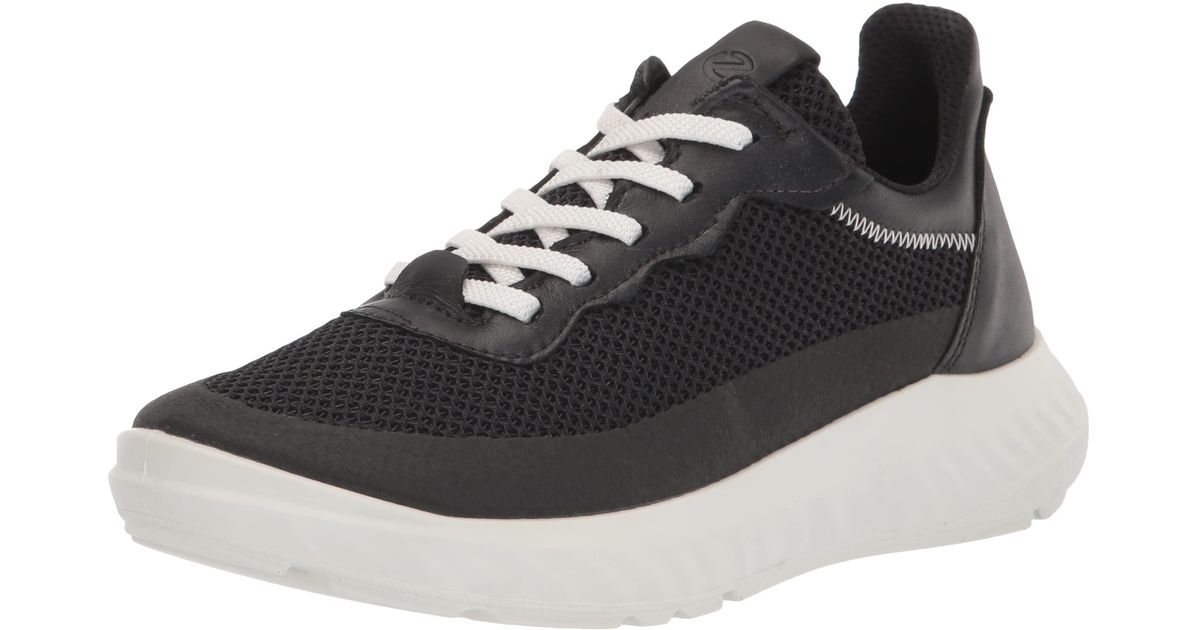 Ecco Ath-1fw Summer Leather Mesh Sneaker in Black - Lyst