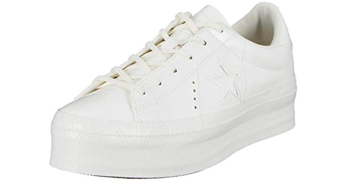 one star platform leather low top