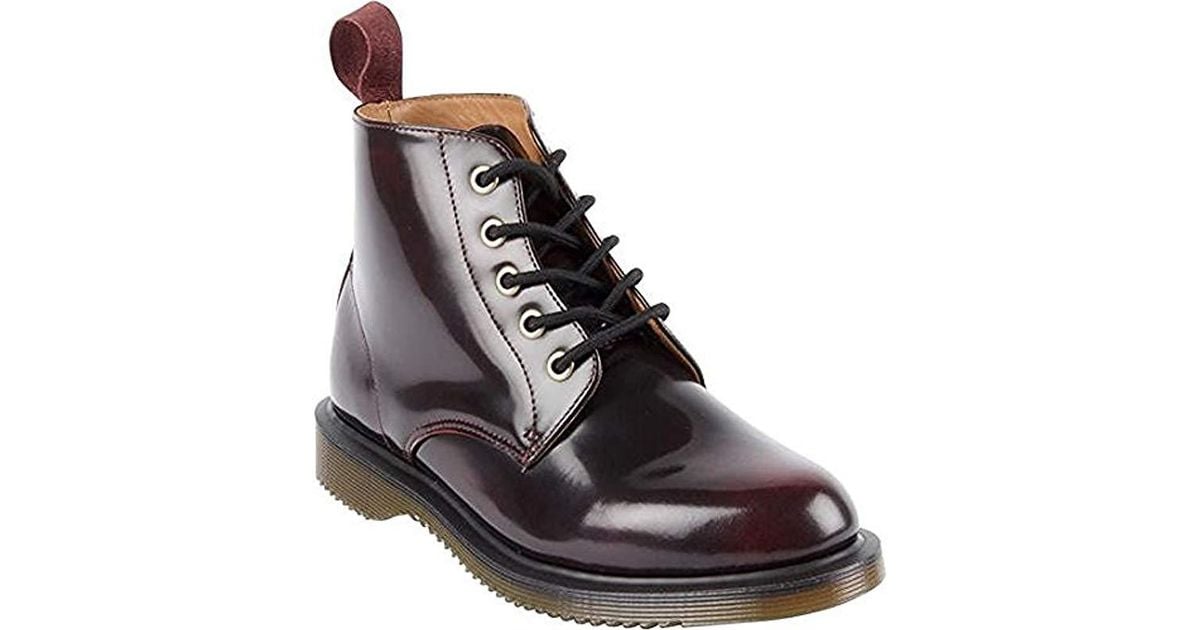 Dr. Martens Emmeline Arcadia Leather Lace Up Ankle Boots in Cherry Red  (Black) | Lyst