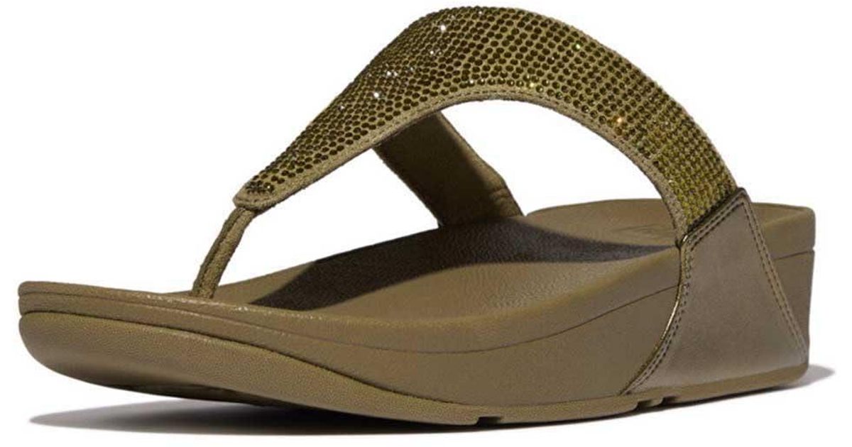 Fitflop Women Lulu Glitterball Toe-Post Sandals |IF9-B91| Metallic Deep Teal main image 1
