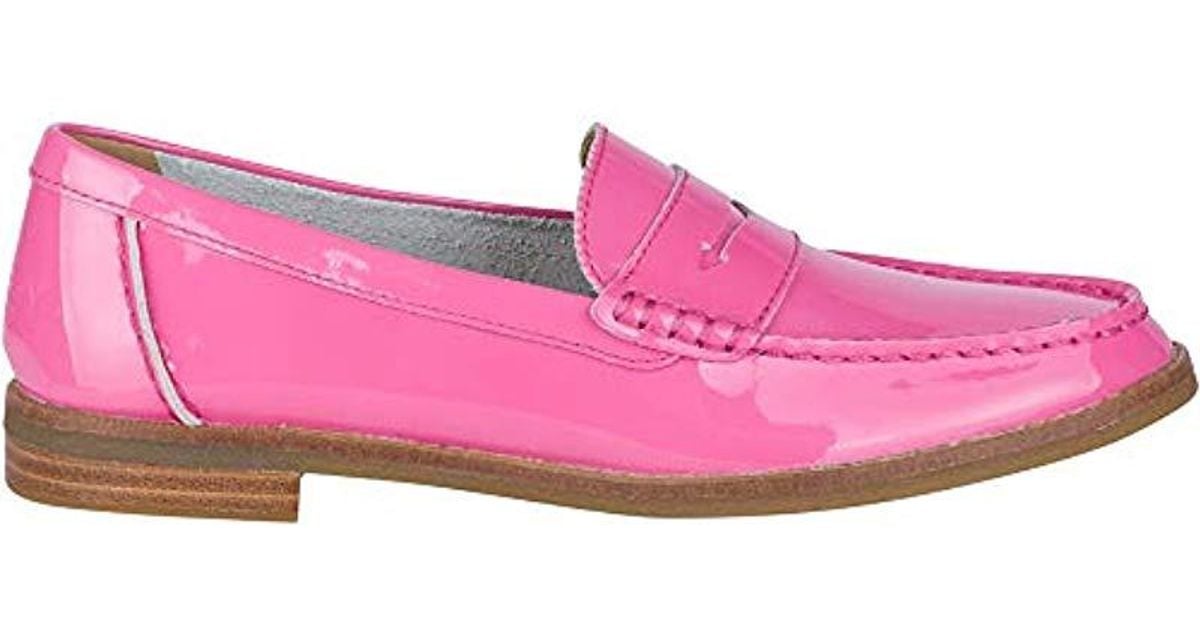 sperry seaport penny loafer black patent