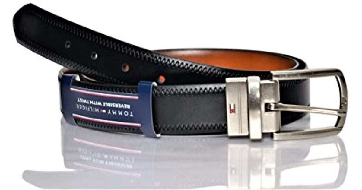 Tommy Hilfiger Reversible Leather Belt - Casual For S Jeans With Double  Sided Strap And Silver Buckle in Tan (Blue) for Men - Lyst
