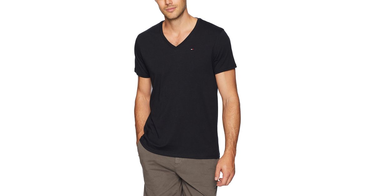 tommy hilfiger black v neck t shirt