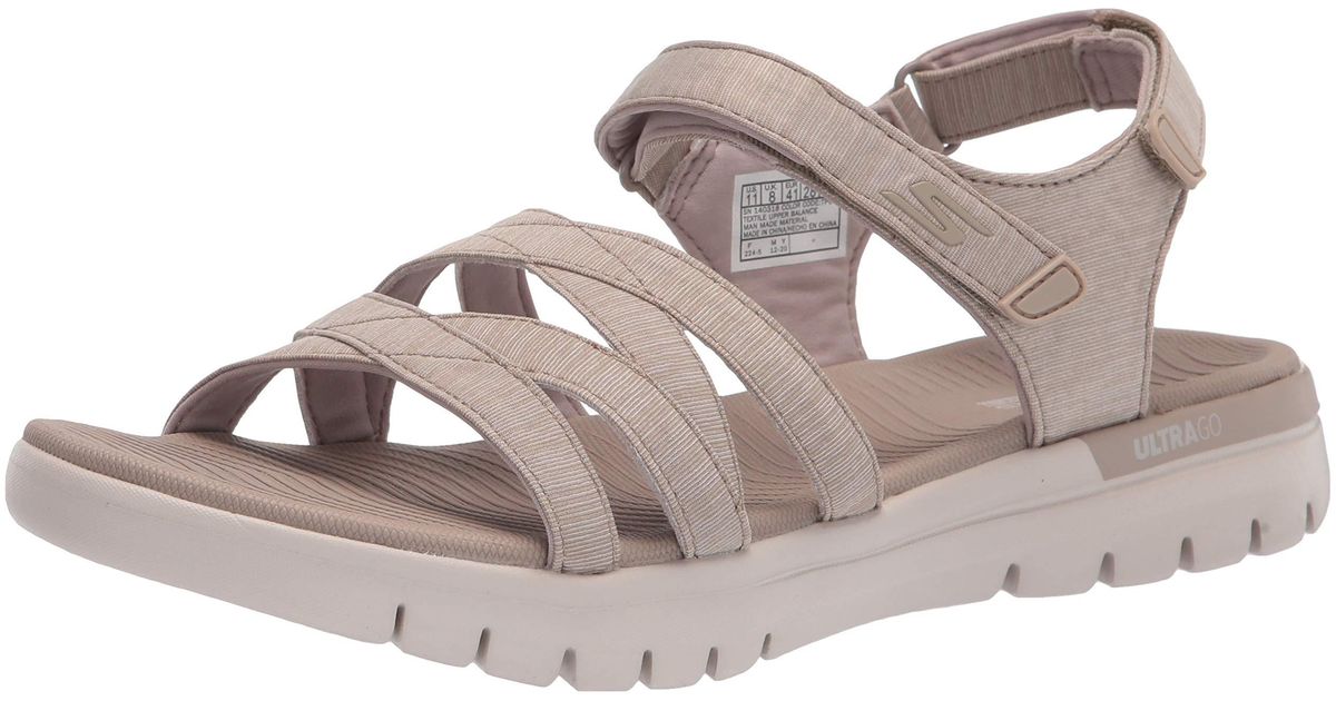 Skechers Onthego Flex Ankle Strap Sandal Sport in Taupe (Gray) Lyst