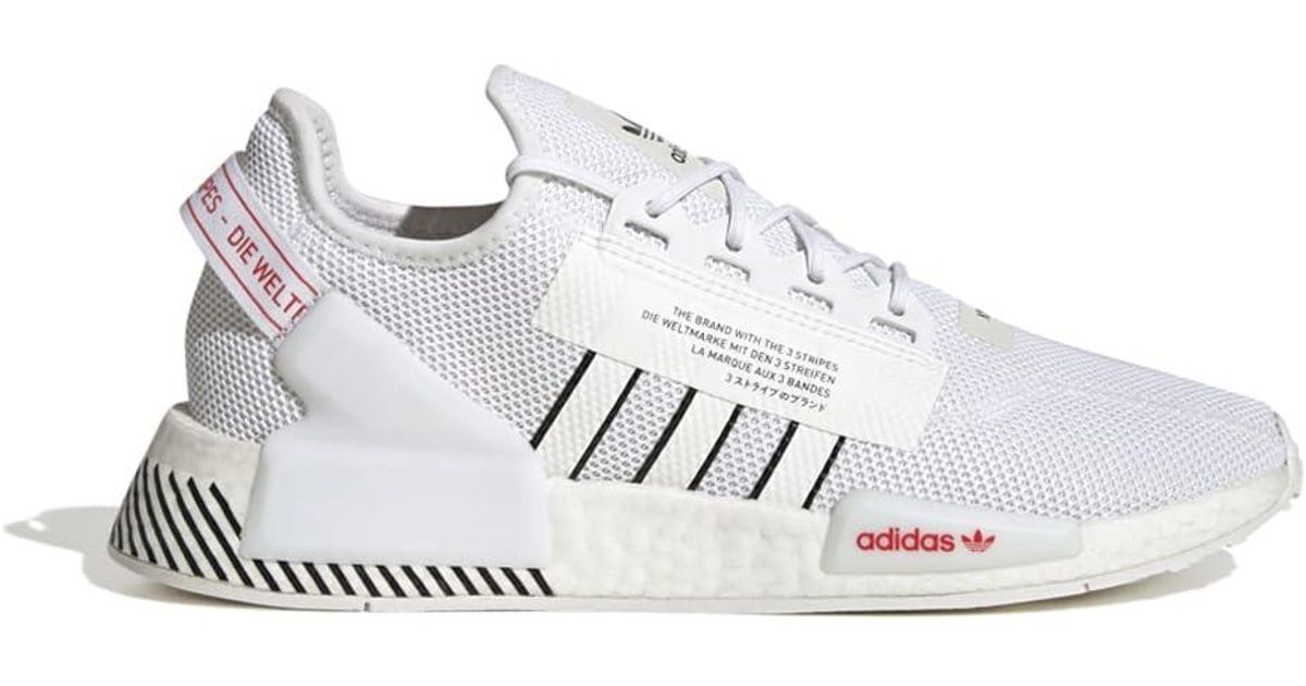 adidas Mens Nmd R1 V2 Lace Up Sneakers Shoes Casual White White 9 for Men Lyst UK