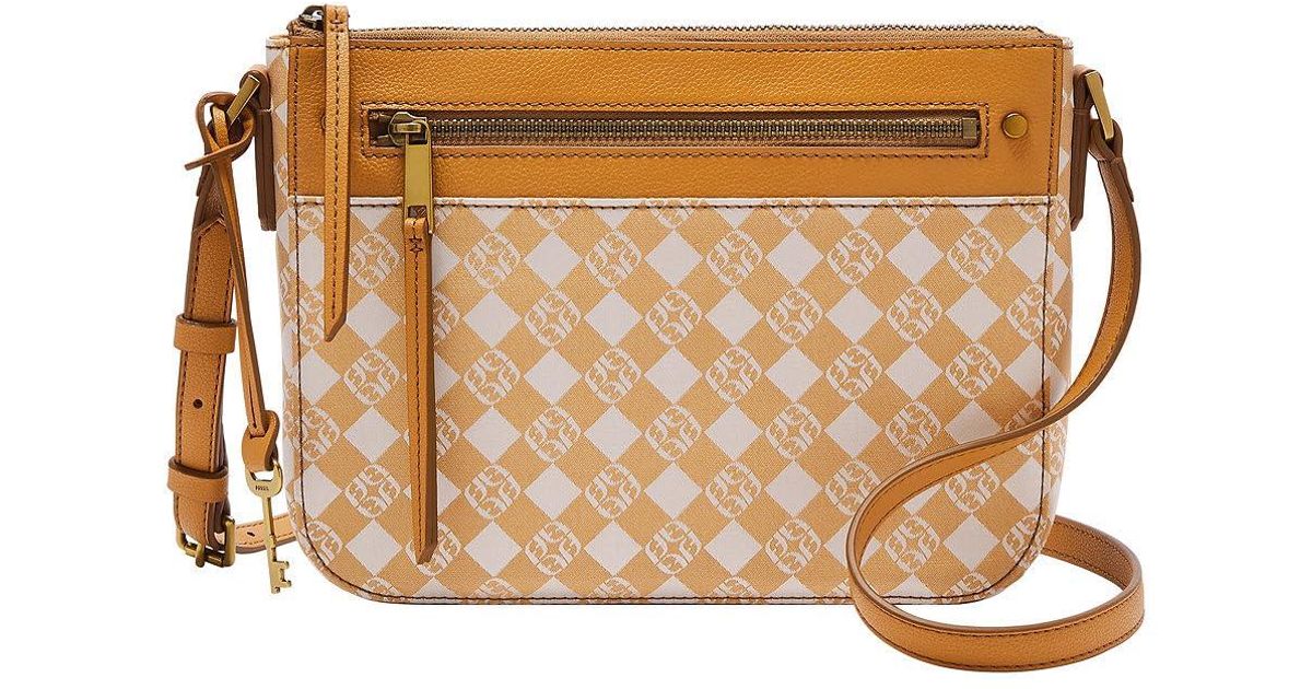 Fossil Farrah Jacquard Crossbody Shb2932136 in Brown | Lyst UK