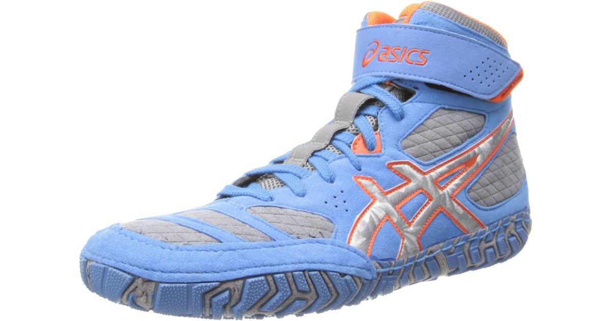 asics aggressor 2 red white and blue