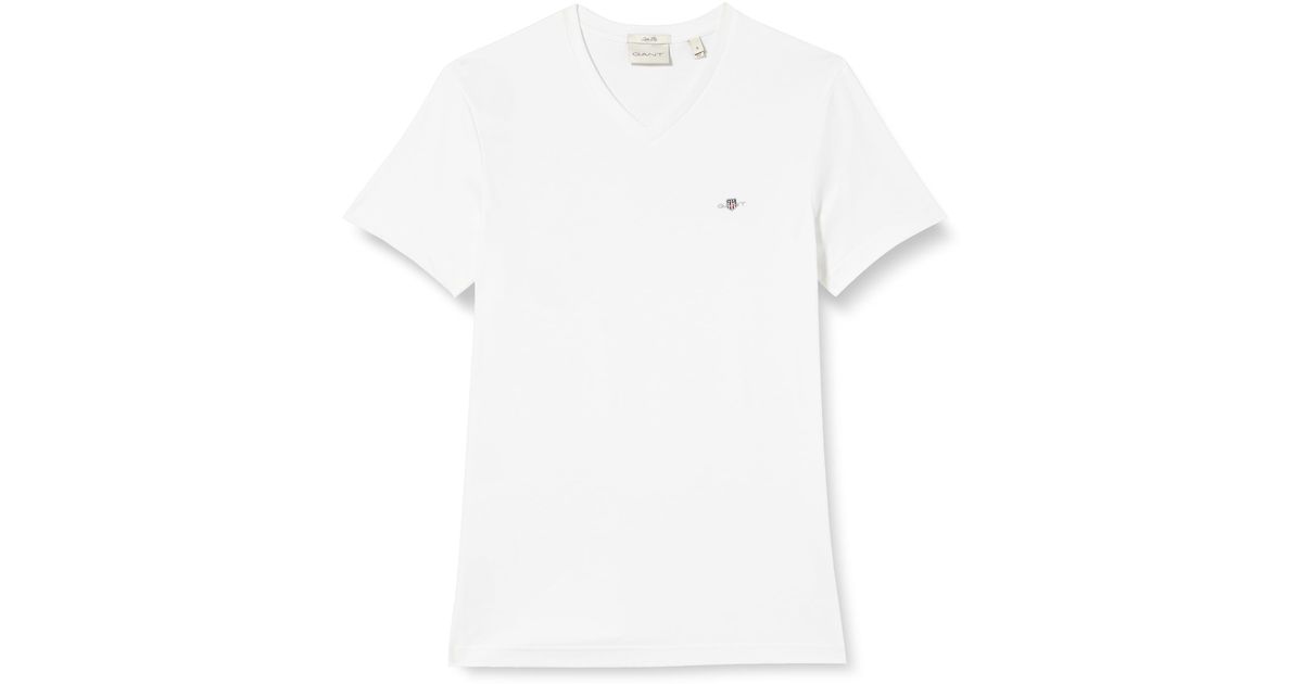 GANT Slim Shield V-neck T-shirt T Shirt in Weiß für Herren | Lyst DE