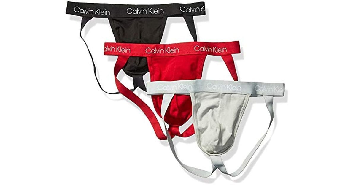 Calvin Klein Underwear Breathable Cotton Mesh Jock Straps 3 Pack for Men