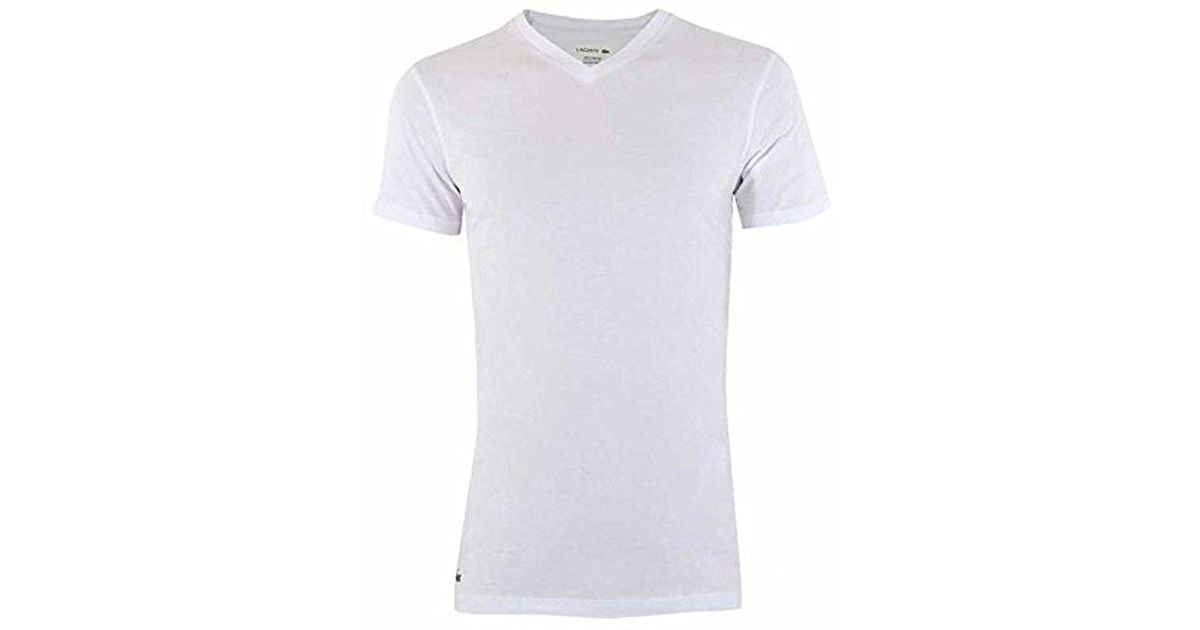 lacoste white v neck t shirt