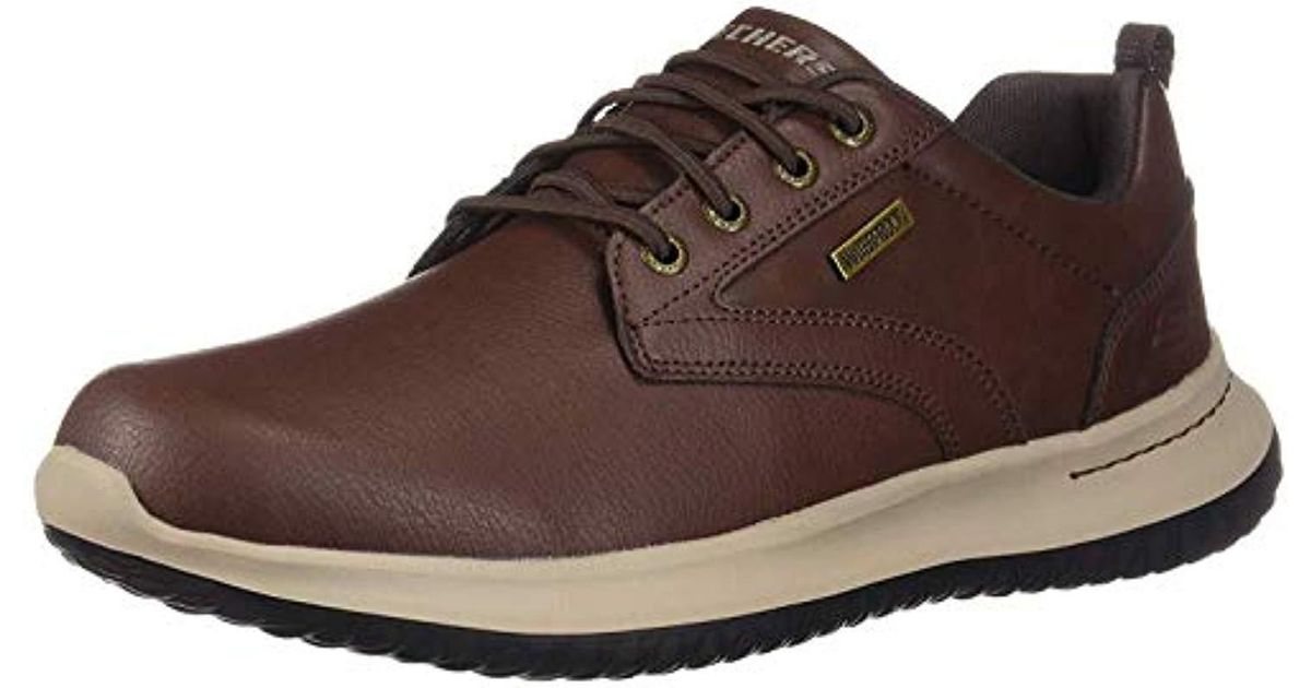 Skechers Leather Delson-antigo Trainers in Brown for Men | Lyst