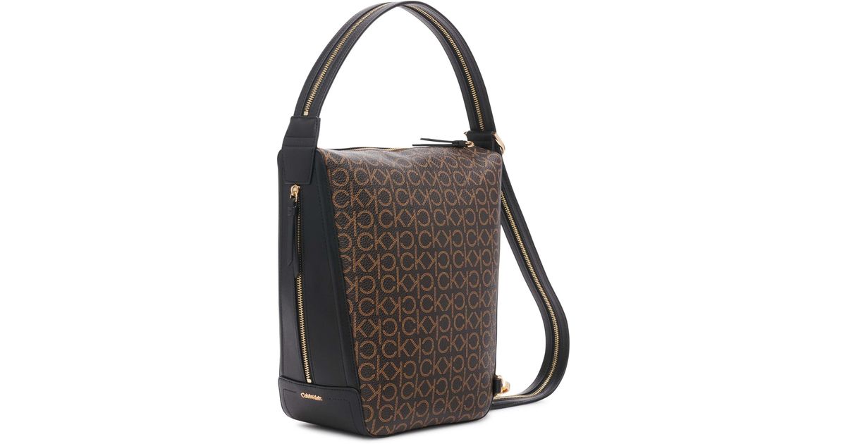 Calvin Klein Moss Convertible Sling Backpack & Hobo Shoulder Bag in Black Lyst