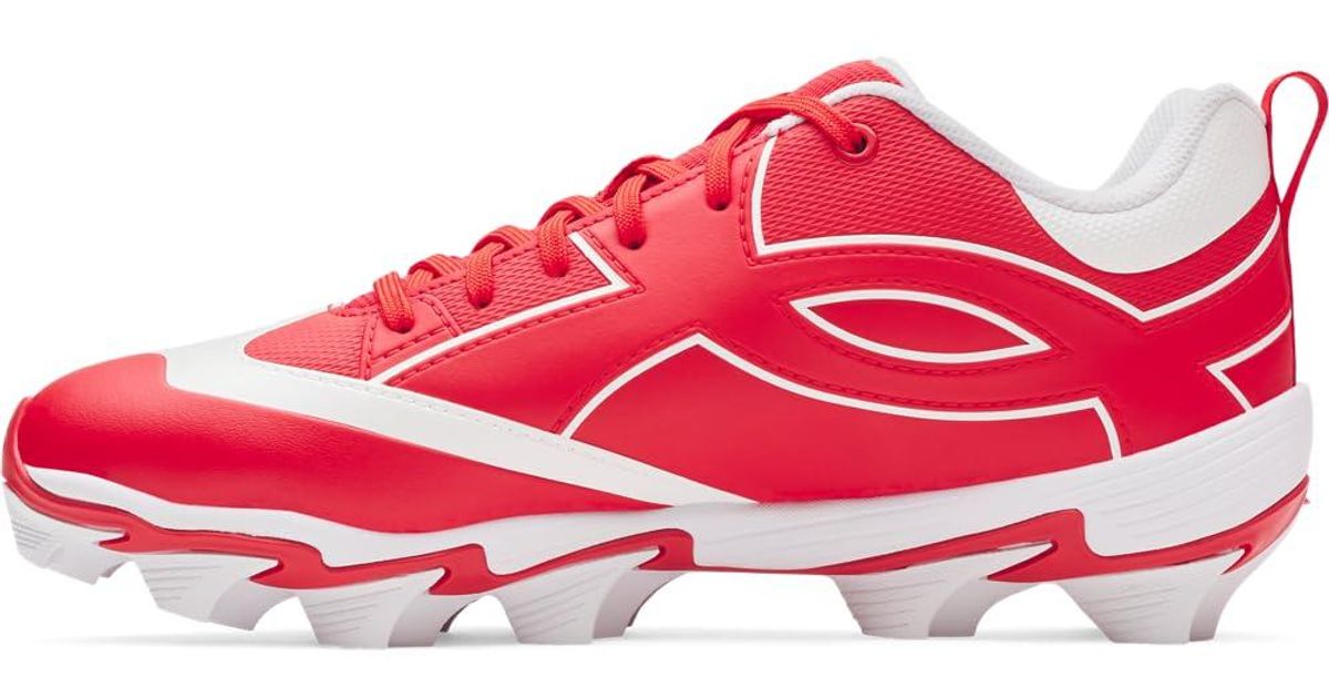 Under Armour Leadoff Icon Low Rm Baseball Cleats Sneaker, in Red