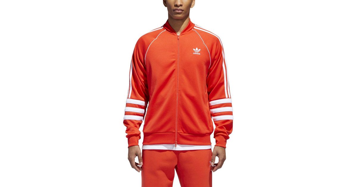 adidas red stripe jacket