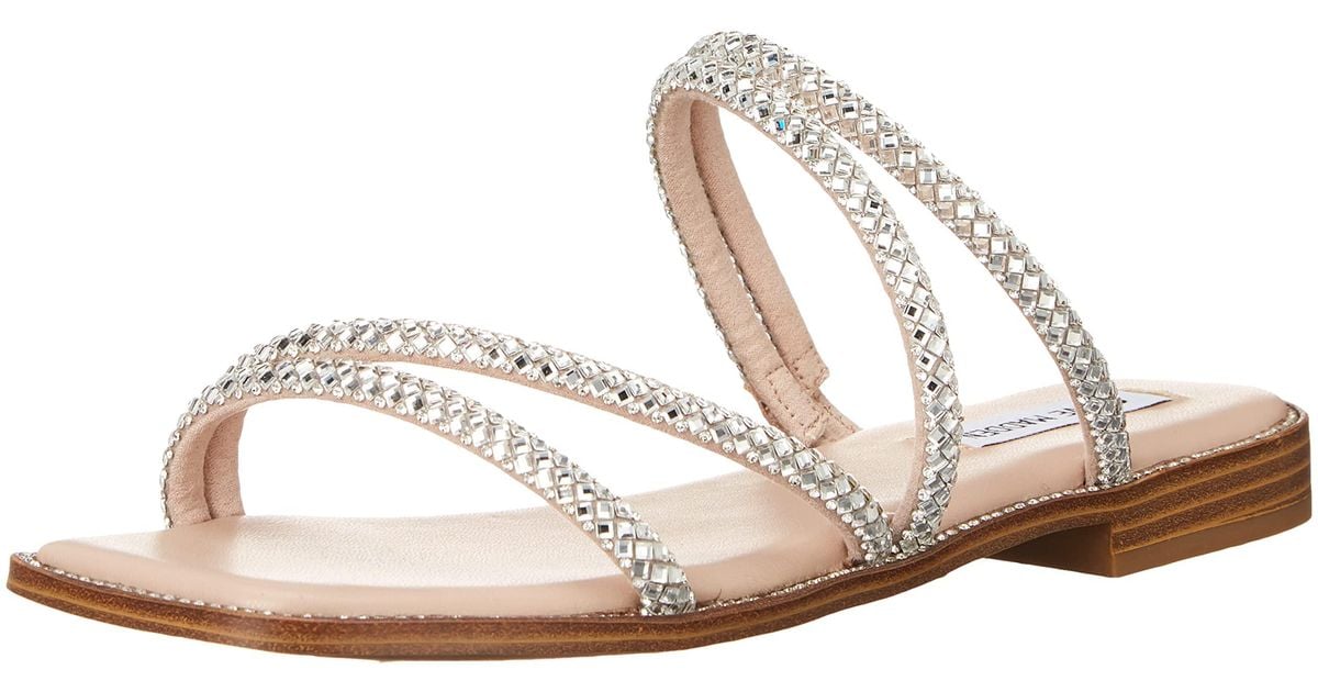 Steve Madden Starie Slide Sandal in Rhinestone (Black) Lyst