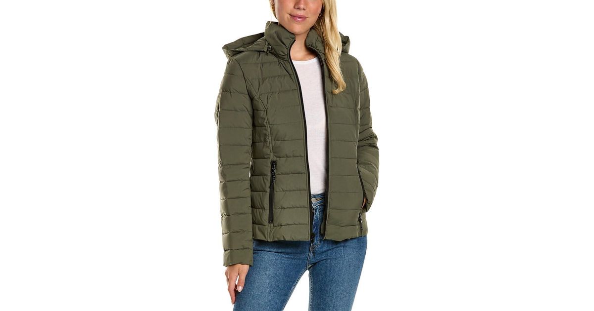 Nautica Short Stretch Packable Jacket With Hood in Green Lyst