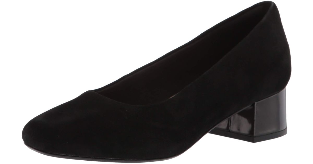 Clarks Rubber Marilyn Leah Pump in Black Suede (Black) Save 18 Lyst